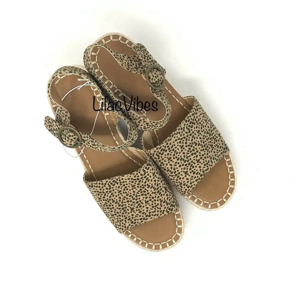 Universal Thread Morgan‎ Leopard Print Espadrille Platform Sandal Size 7.5